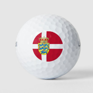 Vlag/wapen van Denemarken Golfballen