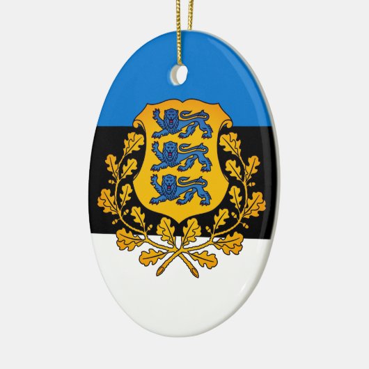 Vlag/wapen van Estland Keramisch Ornament (Links)