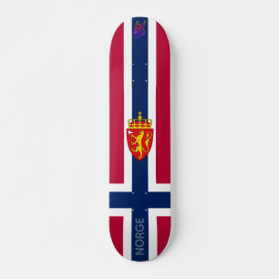 Vlag/ Wapen van Noorwegen Skateboard
