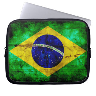 Vlag Weathered Brazilië Laptop Sleeve