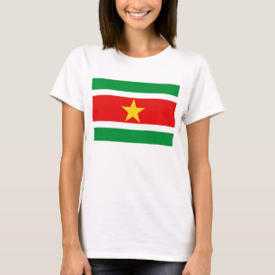 Vlag x van de Suriname de T-shirt van de Kaart