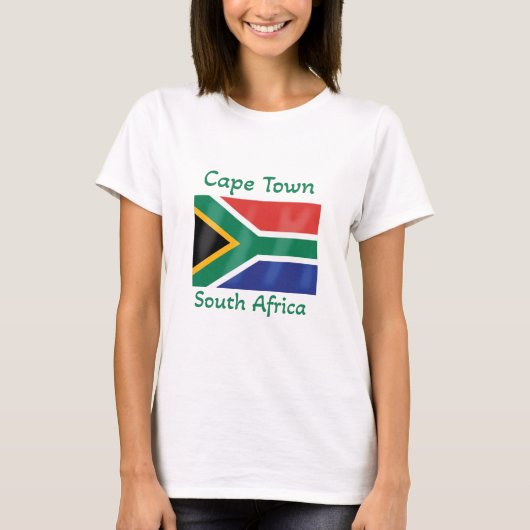 Vlag Zuid-Afrika in Kaapstad T-shirt (Voorkant)