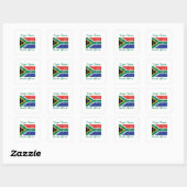 Vlag Zuid-Afrika in Kaapstad Vierkante Sticker (Vel)