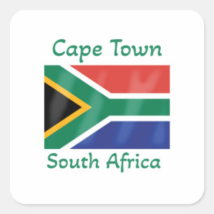 Vlag Zuid-Afrika in Kaapstad Vierkante Sticker