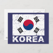  vlag Zuid-Korea Briefkaart (Voorkant / Achterkant)