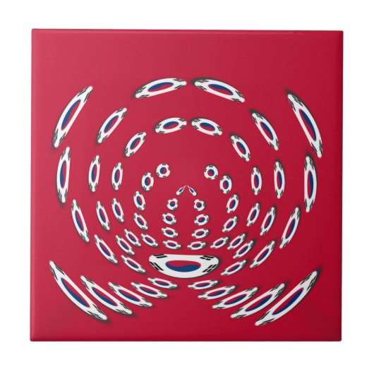 vlag Zuid-Korea Polka Dot Tegeltje (Voorkant)