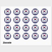 vlag Zuid-Korea Ronde Sticker (Vel)