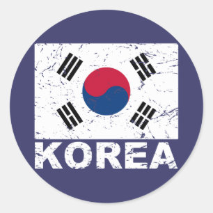  vlag Zuid-Korea Ronde Sticker