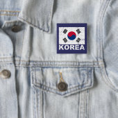  vlag Zuid-Korea Vierkante Button 5,1 Cm (In situ)