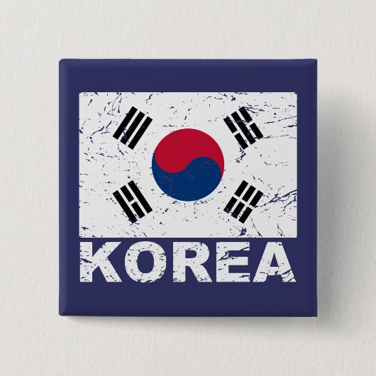  vlag Zuid-Korea Vierkante Button 5,1 Cm (Voorkant)