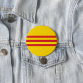 Vlag Zuid-Vietnam Ronde Button 7,6 Cm (In situ)