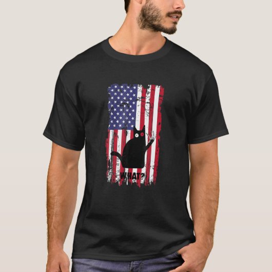 Vlag Zwart Kat Wat Moordzuchtige Kat Met Deluxe Gl T-shirt (Voorkant)