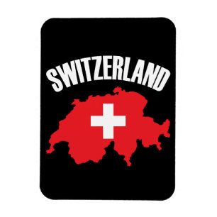 Vlag Zwitserland-plattegrond Magneet