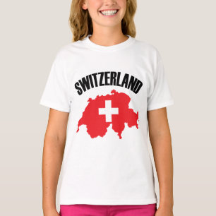 Vlag Zwitserland-plattegrond T-shirt