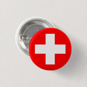Vlag Zwitserland (Zwitserland) Ronde Button 3,2 Cm (Voorkant /achterkant)