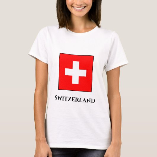 Vlag Zwitserland (Zwitserland) T-shirt (Voorkant)