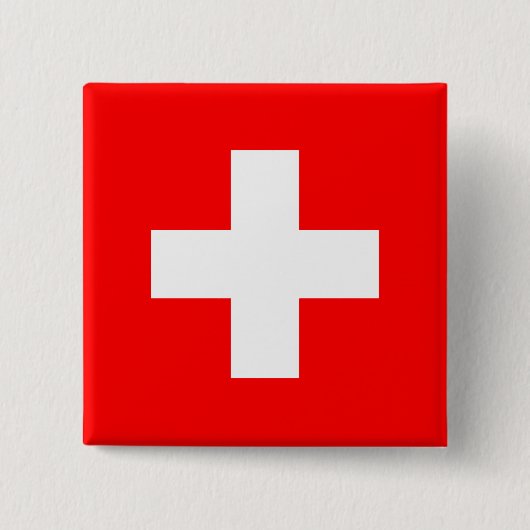 Vlag Zwitserland (Zwitserland) Vierkante Button 5,1 Cm (Voorkant)