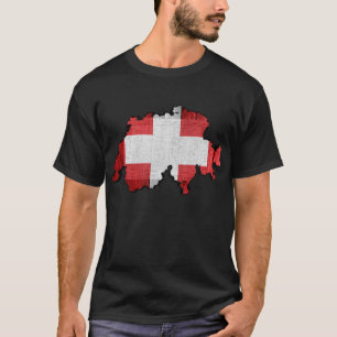 Vlag Zwitserse plattegrond T-shirt