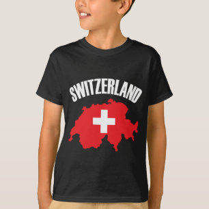 Vlag Zwitserse plattegrond T-shirt