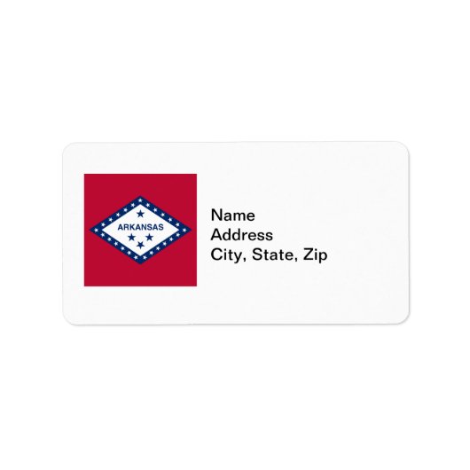 Vlagadres van de staat Arkansas Etiket (Voorkant)