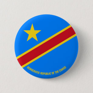 Vlagcharming Democratische Republiek Congo Ronde Button 5,7 Cm