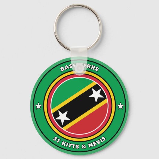 Vlagcirkel van Saint Kitts en Nevis Sleutelhanger (Voorkant)