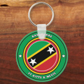 Vlagcirkel van Saint Kitts en Nevis Sleutelhanger (Voorkant)