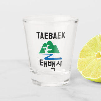 Vlagembleem van Taebaek, Zuid-Korea Shot Glas