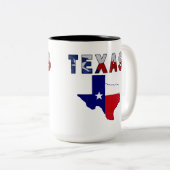 Vlagenkaart met Texas Tweekleurige Koffiemok (Voorkant rechts)
