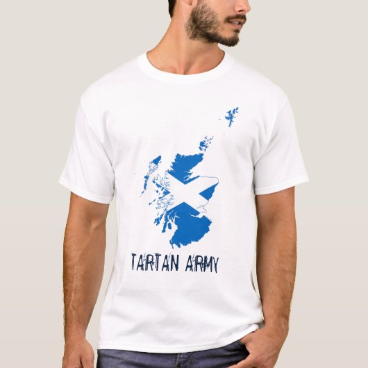 Vlagenkaart van Schotland Tartan Army T-Shirt (Voorkant)