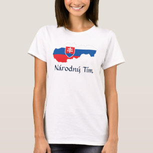 Vlagenkaart van Slowakije Národný Tím T-Shirt