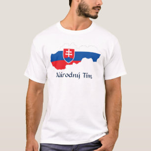 Vlagenkaart van Slowakije Národný Tím T-Shirt