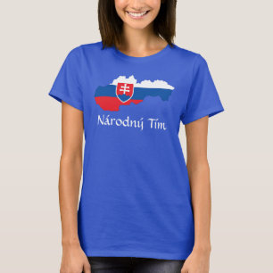 Vlagenkaart van Slowakije Národný Tím T-Shirt