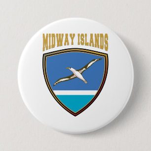 Vlagenschip van de Midway Islands Ronde Button 7,6 Cm