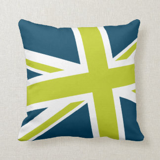 Vlagerpijp van de Unie — Vierkant (blauw/Limoen) Kussen