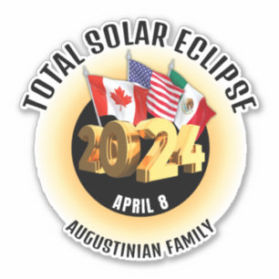 Vlaggen 2024 TOTAAL ZONSVERDUISTERING Familie Stic Sticker