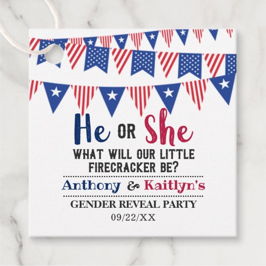 Vlaggen 4 juli: seksfeest bedankjes labels (Voorkant)