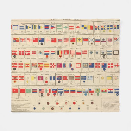 Vlaggen, badges fleece deken (Voorkant (Horizontaal))