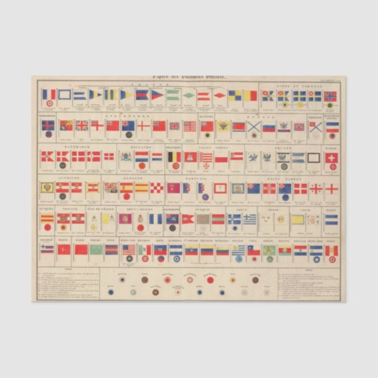 Vlaggen, badges tissuepapier (Voorkant)