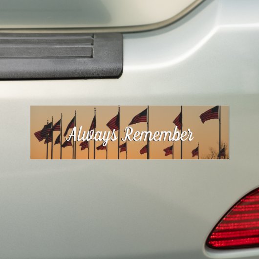 Vlaggen bij Sunset American Patriotic USA Bumpersticker (Op auto)