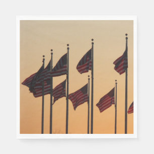 Vlaggen bij zonsondergang Amerikaanse patriottisch Servet