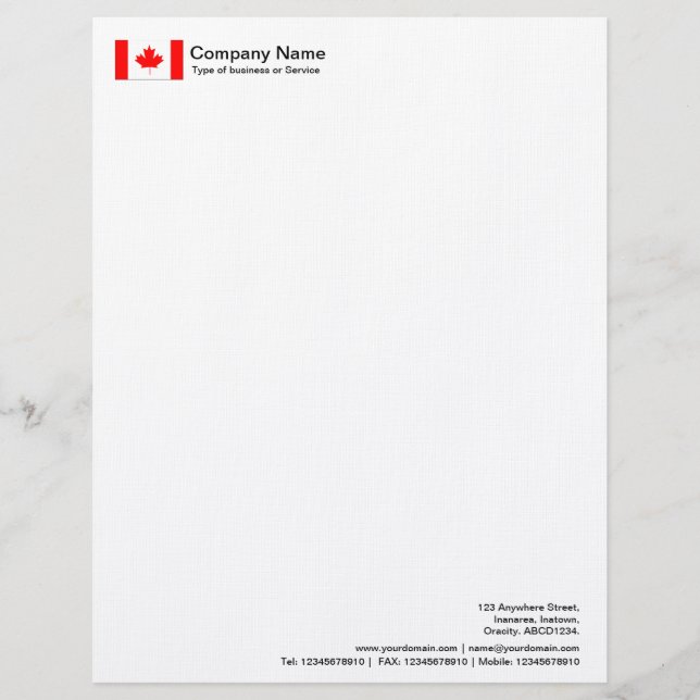 Vlaggen - Canada Briefhoofd (Voorkant)