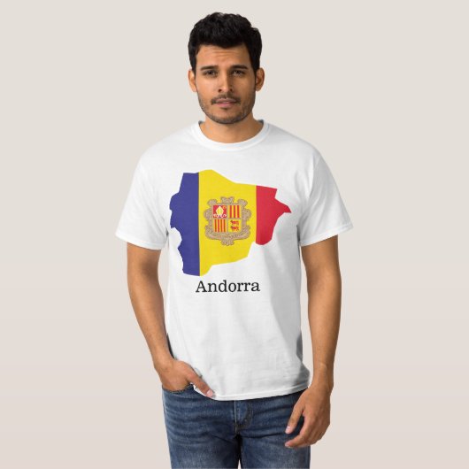 Vlaggen en Andorra T-shirt (Voorkant volledig)