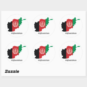 Vlaggen en landen Afghanistan Ronde Sticker