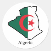 Vlaggen en landen Algerije Ronde Sticker (Voorkant)