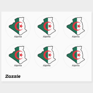 Vlaggen en landen Algerije Ronde Sticker
