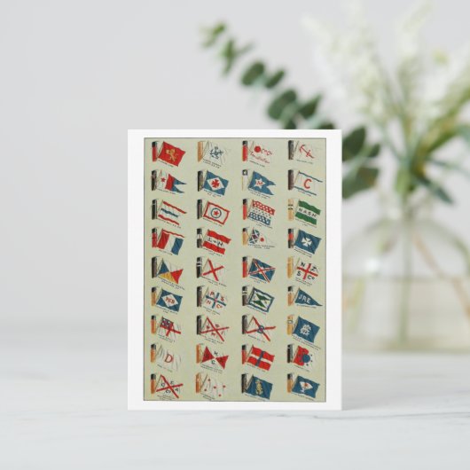 "Vlaggen en trechters" Briefkaart (Staand voorkant)