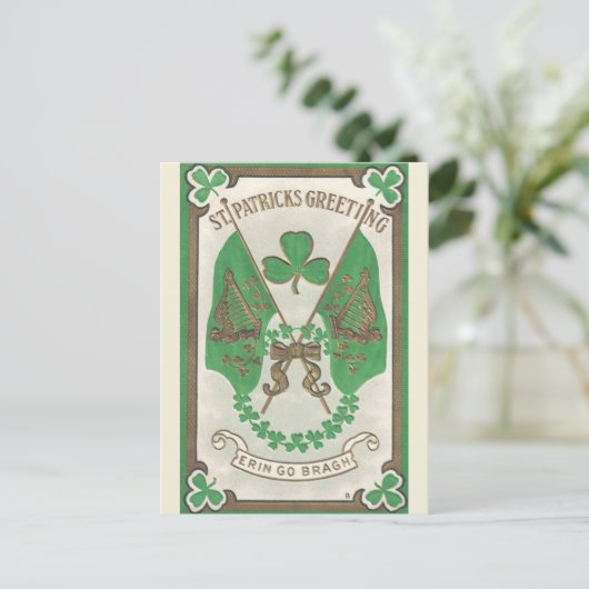  vlaggen Erin Go Bragh St Patricks Day Postca Briefkaart (Staand voorkant)