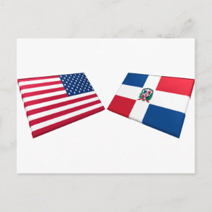 Vlaggen in de VS en de Dominicaanse Republiek Briefkaart