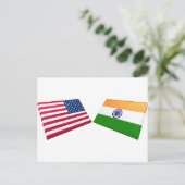 Vlaggen in de VS en India Briefkaart (Staand voorkant)